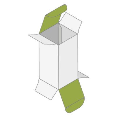 Faltschachtel mit Einstecklasche, versetzte Laschen